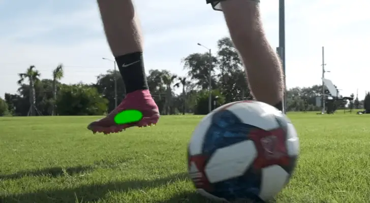 controlling the ball using the inside of the foot