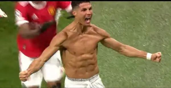 Why do soccer players take off their shirts after a goal - C. Ronaldo celebrating shirtless