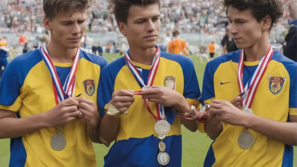 Why do football players take off their medals - Three footballers disappointed and removing their medals