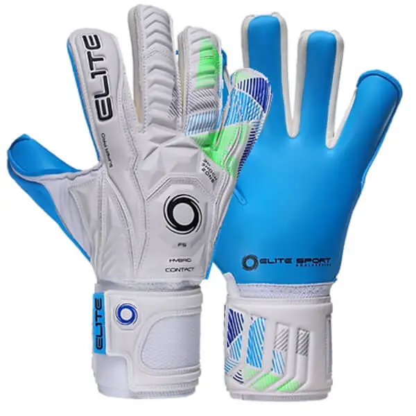 What are the best hybrid goalkeeper gloves - White blue Elite sport aqua h goalie glove