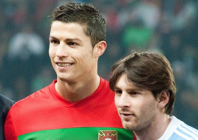 Do soccer players wear mouth guards - Ronaldo and Messi in national team jerseys