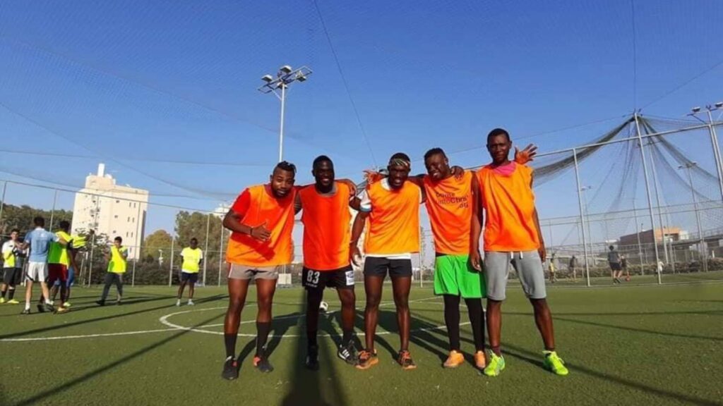 What's indoor soccer - Warren NZAMBI and teammates during an indoor soccer tournament in Cyprus