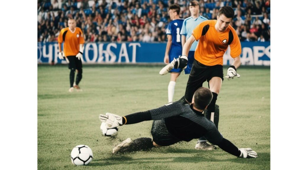 Timing in soccer - Goalkeeper sliding tackling to get the ball from attacker