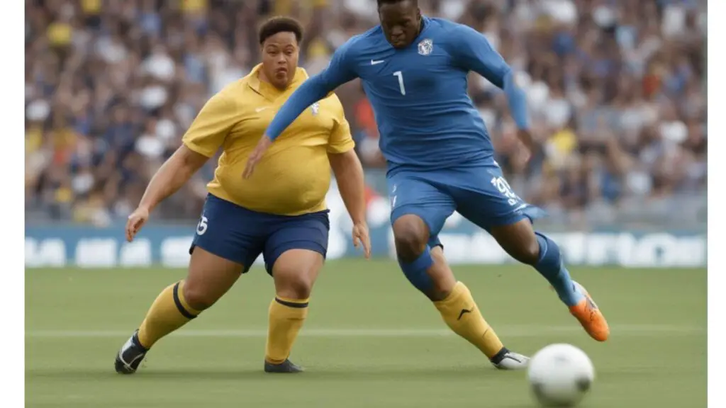 Best soccer positions for fat guys - Big defender pressing opposing player