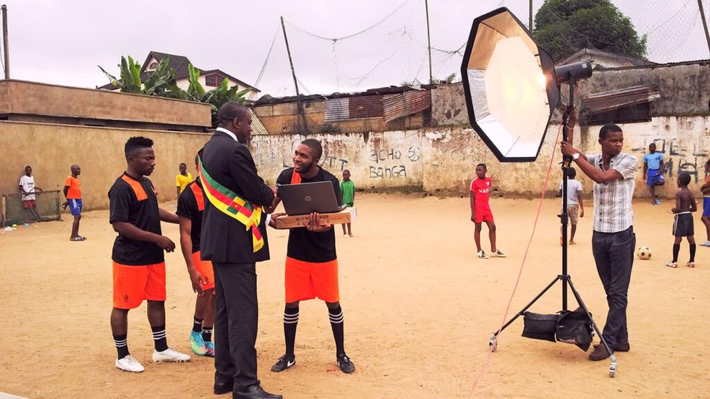 Claude Rodrigue Koa Mvondo on the pitch at Cite Cicam